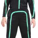 Stick Figure Costume Kids Stickman Jumpsuit with Light up Glasses Halloween Glow in the Dark Outfits for Boys Girls (Fluorescent Green, Large(9-10 Years))