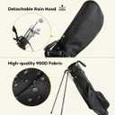 Small Golf Bag, 3 Divider Fit Up to 8 Clubs, Lightweight Golf Stand Bag with Rain Cover, Easy to Carry and Durable Pitch n Putt Golf Bag, Golf Bag with Strap and Stand for Men & Women, 6 Pockets
