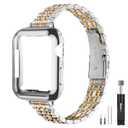 QUNDAXI Slim Metal Band Compatible with Apple Watch Band, Stainless Steel Watch Band Series 11 10 42mm 46mm Women Luxury Strap (Silver and Gold, Series 11/10)