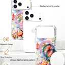 for iPhone 17 Pro Case Magnetic Clear Design,Compatible with MagSafe,Kickstand Vertical/Horizontal,Shockproof Airbag Bumpers Phone Cover - Red Rose Peony Floral