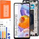 LCD for LG Stylo 6 Screen Replacement for Stylo 6 LCD Screen Q730, LMQ730TM,LM-Q730TM Touch Display Digitizer Assembly Repair PartsBlack with Frame