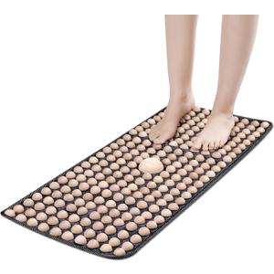 39.3inch Extra Large Wood Foot Acupressure Mat Ergonomic Foot Massager Mat for Relaxing Feet, Wood Massage Tool Foldable Pressure Point Pad for Long Sitting Elderly Students and Office Worker