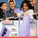 MOZOTER for Samsung Galaxy S26 Ultra Case with Magnetic,[Compatible with MagSafe][12Ft Military Dropproof][2*Screen Protector] Translucent Anti-Slip Back Slim Shockproof Case for S26 Ultra-Purple