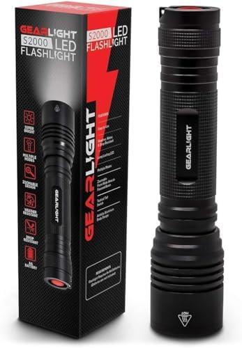 GearLight S2000 LED Flashlight High Lumens - Super Bright, Powerful, Mid-Size Tactical Flashlight for Outdoor Activity & Emergency Use - S2000-1 Pack, (Batteries Not Included)