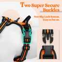 rabbitgoo Dog Harness No Pull with 2 Leash Clips, Adjustable Soft Padded, Reflective Oxford No Choke Pet Vest with Easy Control Handle for Medium Sized Dogs,Orange, M