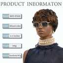 Pixie Cut Wig Short Curly Wigs for Black Women Black Mixed Grey Curly Wig with Bangs Afro Wigs for Black Women Natural Wavy Synthetic Wigs for Women (Black And Brown)