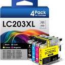 LC203XL Ink Cartridges Replacement for Brother LC203 XL LC201 LC203BK Printer Ink Work for Brothers MFC-J480DW MFC-J485DW MFC-J460DW MFC-J4620DW MFC-J4420DW Printer (BK/C/M/Y, 4Pack)