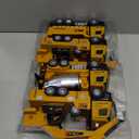 Vanvimen 4 Pcs Alloy Construction Truck Toys for 2 3 4 5 Year Old Boys, 9" Construction Vehicles with Light & Sound, Truck Toys for 1 2 3 Year Old Boys, Ideas 2 3 4 5 Year Old Boy Birthday Gifts (Yellow)