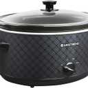 West Bend Slow Cooker 6-Quart Manual Crockery Style with Dishwasher Safe Oval Ceramic Crockpot and Glass Lid Two Temperature Settings Plus Keep Warm, 330-Watts, Black