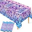 3Pcs Kpop Birthday Party Tablecloth 10854in, Purple Energy Pattern Disposable Table Cloth for K pop Theme Birthday Party Decorations Supplies