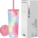 Simple Modern Insulated Tumbler with Lid and Straw | Iced Coffee Cup Reusable Stainless Steel Water Bottle Travel Mug | Gifts for Women Men Her Him | Classic Collection | 24oz | Kaleidoscope