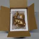 DN DECONATION Golden Polyresin Bunny Decor Rabbit Figurines, Easter Bunny Statue Set of 3 for Spring Tabletop Decor