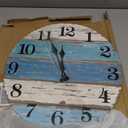 CHYLIN 16 Inch Wall Clock, Large Outdoor Clocks for Patio, Pool Beach House Decor Tropical Clocks for Walls, Nautical Coastal Themed Blue Clock for Lake House, Bathroom, Living Room, Kitchen (16")