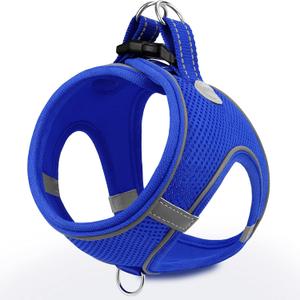 Joytale Small Dog Harness, Breathable Mesh Step-in Vest, Reflective Soft Padded Harnesses for Cats, Puppies and Extra Small Dogs, Navy Blue, XXS