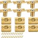 PATIKIL Stainless Steel Closet Ball Catch Door Hardware, 6 Pack Adjustable Cabinet Door Ball Catch Chrome Finish with Strike Plate & Screw for Interior Doors, Gold