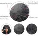 YXCHERISHAIR Curly Wigs for Black Women Ombre Blonde Afro Bomb Curly Wig with Bangs Long Curly Wavy Wig Synthetic Fiber Glueless Long Kinky Curly Hair (T27/613, 24inch)