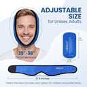 LotFancy Face Ice Pack Wrap for TMJ, Wisdom Teeth, with 4 Reusable Hot Cold Therapy Gel Packs, Pain Relief for Head, Oral and Facial Surgery, Dental Implants, Blue (Blue(one Size Fits Most))