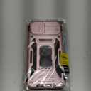 DEERLAMN Case for iPhone 13/iPhone 14 6.1-Inch with Slide Camera Cover+Screen Protector(2 Packs),Rotated Ring Kickstand Military Grade Shockproof Protective Cover-Rose Gold