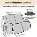 Gennia Recliner Loveseat Cover 4 Pieces, Waterproof Stretch Recliner Sofa Covers 2 Seater with Pockets Reclining Couch Slipcover Furniture Protector for Kis, Pets (Beige)