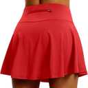 LXNMGO Women's High Waist Pleated Tennis Skirt with 4 Pockets Lightweight Athletic Golf Skorts Skirts for Running Workout (Medium, Red)