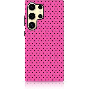 Owncase for Samsung Galaxy S24 Ultra Case Cute Fashion Polka Dot Phone Case for Women Girls Shockproof Slim TPU and Hard PC Protective Cover, Black
