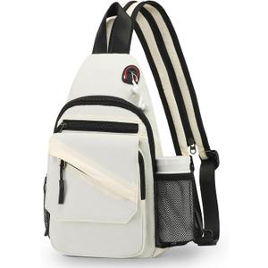 Crossbody Bag Casual Sling Bag for Men, Convertible Backpack, 3-in-1 Anti-Theft Shoulder Bag Trendy Daypack for Travel, Large, Beige