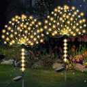 Garden Decor Solar Lights Outdoor,155LED 8 lighting modes pole light Waterproof Warm White Solar Garden Lights for Christmas, Halloween Decoration,Yard, Patio, Porch,Flower Pot,Pathway (2Pack)