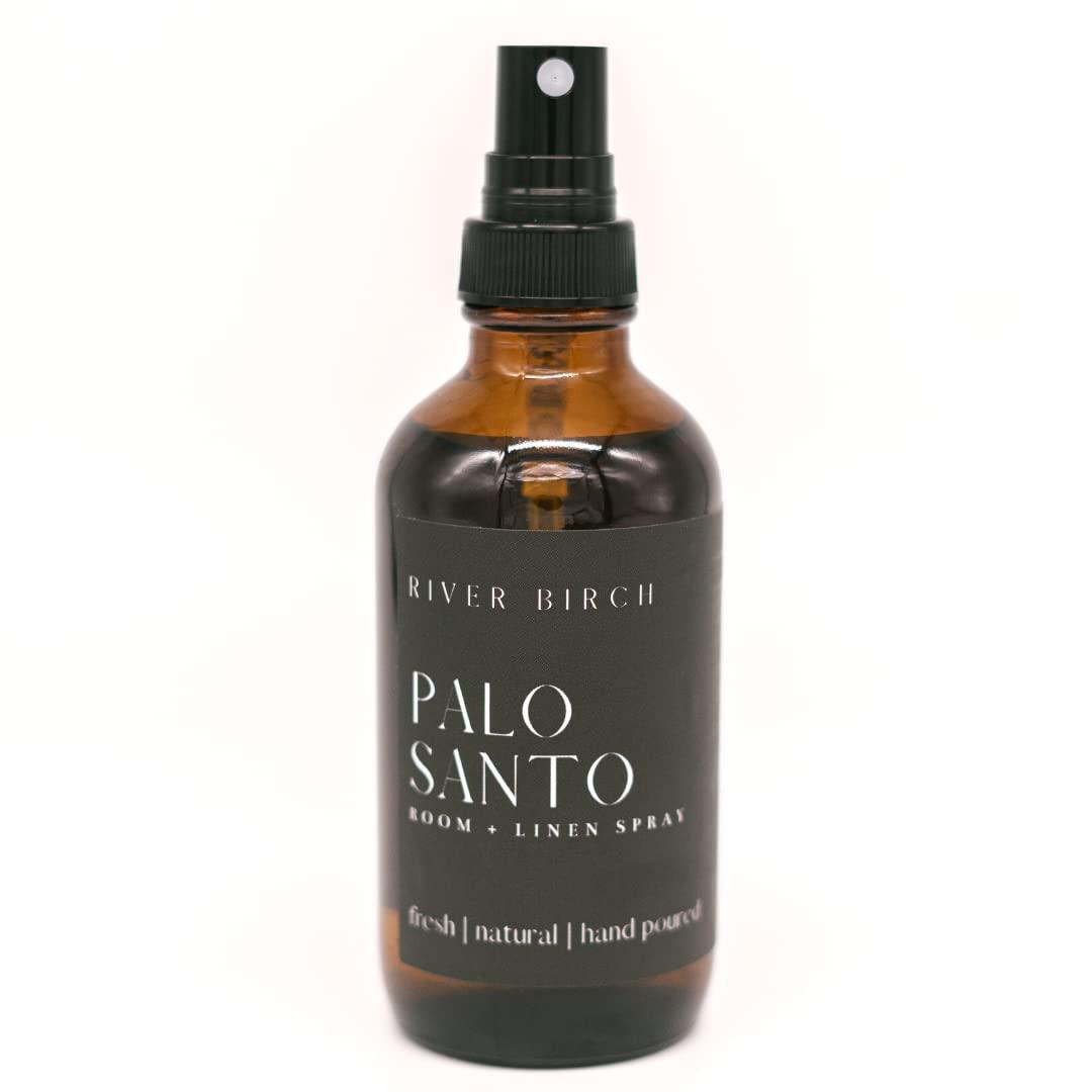 River Birch Luxury Linen and Room Spray - Palo Santo Home Signature Scent - Room Fragrance Spray - Fragrant Fresh Linen Air Freshener For Bedding - Handmade in Texas - 4 oz Glass Amber Bottle (4 Fl Oz (Pack of 1))
