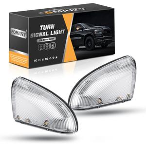 LED Side Mirror Light Turn Signal Bulb Puddle Lamp Lens Cover Fit For Dodge Ram 1500 2009-2018 Ram 2500 2010-2018 Replaces 68064949AA/68064949AA 68232479AA/68232479AA