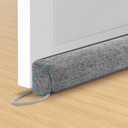 Door Draft Stopper Weighted Triangular Draft Stoppers for Bottom of Door 38" Underdoor Draft Blocker Seal Guard for Window Sill All-Season Gap Filler for Cold Air, Noise, and Light, Grey (Gray)