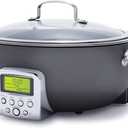 GreenPan Elite Essential Smart Electric 6QT Skillet Pot, Presets to Sear Saute Stir-Fry and Cook Rice, Healthy Ceramic Nonstick and Dishwasher Safe Parts, Easy-to-use LED Display, Graphite
