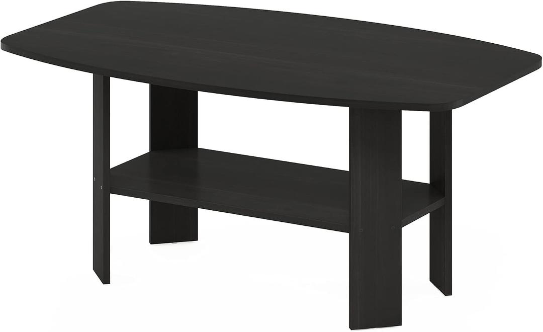 Furinno Simple Design Coffee Table, Espresso
Small Side Table wih Open Shelf, Tabletop with Soft Edges, for Living Room, Home Office