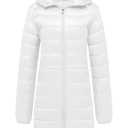 wantdo Women's Packable Puffer Coat Hooded Lightweight Long Winter Coats Size XXL White