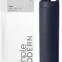 Simple Modern Water Bottle with Straw lid | Insulated Stainless Steel Thermos | Reusable Travel Water Bottles for Gym & Sports | Leak Proof & BPA Free | Mesa Collection | 24oz, Deep Ocean (24 Ounces)