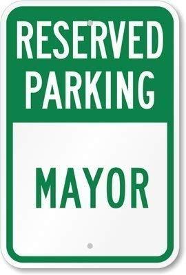Lilyanaen New Metal Sign Aluminum Sign Reserved Parking Mayor Sign Decorative Yard Signs for Outdoor & Indoor 8"x12"