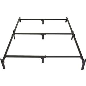 Amazon Basics Metal Bed Frame(Box Spring Required), 9-Leg Base for Box Spring and Mattress, Full, Tool-Free Easy Assembly, Black