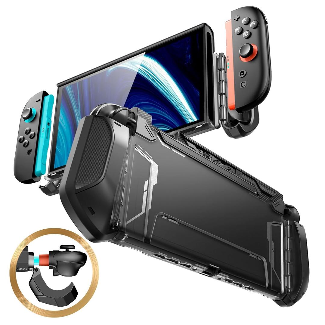 Mumba Case Compatible with Switch 2 [Blade Series] [Dock Friendly] [Military-Grade Protection] TPU Grip Protective Cover Shell, Quick-Release Joy-Con, Accessories for Switch 2 (Black)
