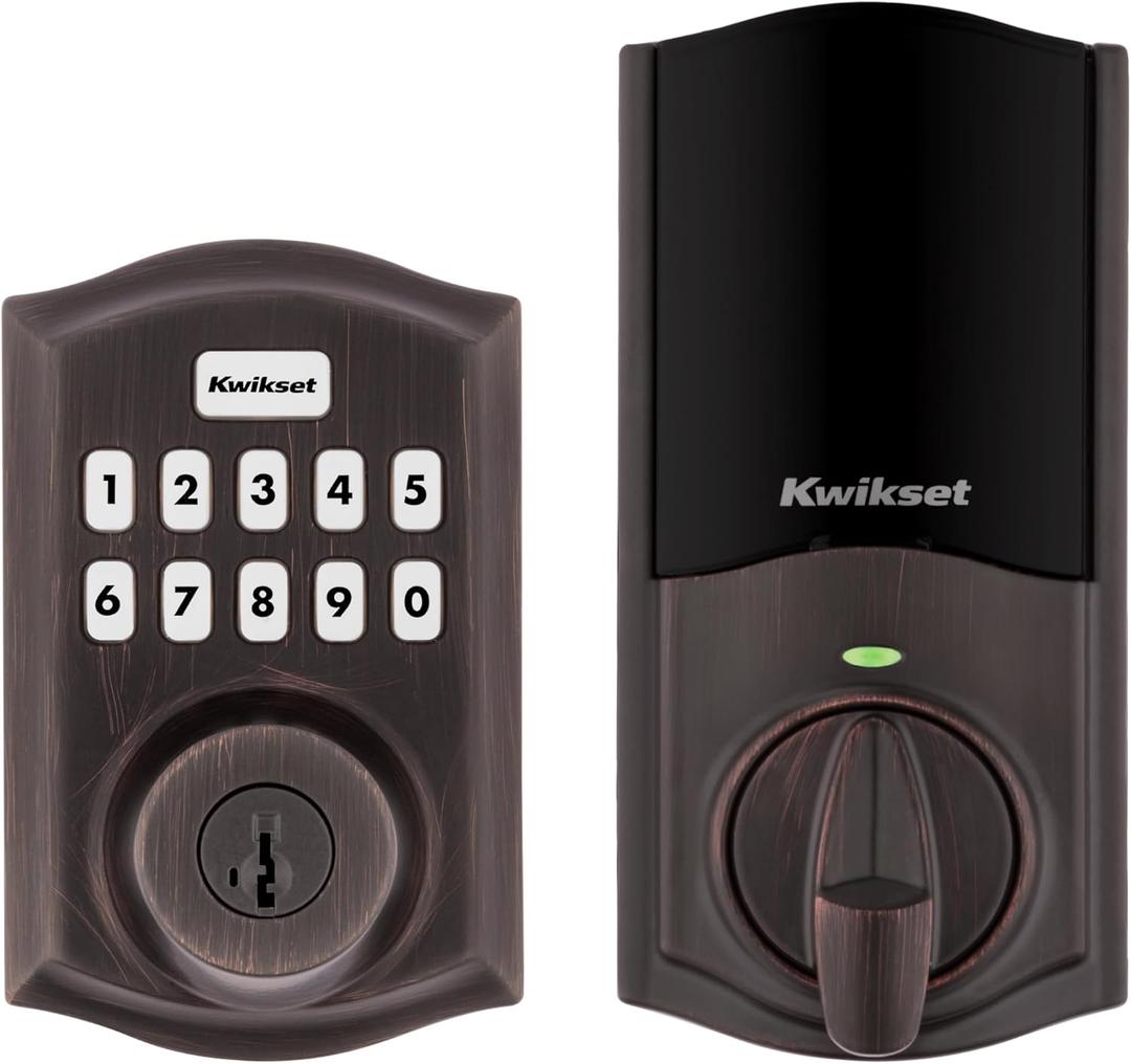 Kwikset HomeConnect 620 Z-Wave Long Range Enabled Keypad Smart Lock Convenient Keyless Entry, Customizable User Codes, Ring Alarm Compatible, Hub Required, Sold Separately Venetian Bronze Traditional