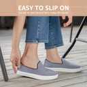 STQ Slip on Shoes for Women Breathable Fashion Sneakers Comfortable Knit Casual Shoes (Blue)
