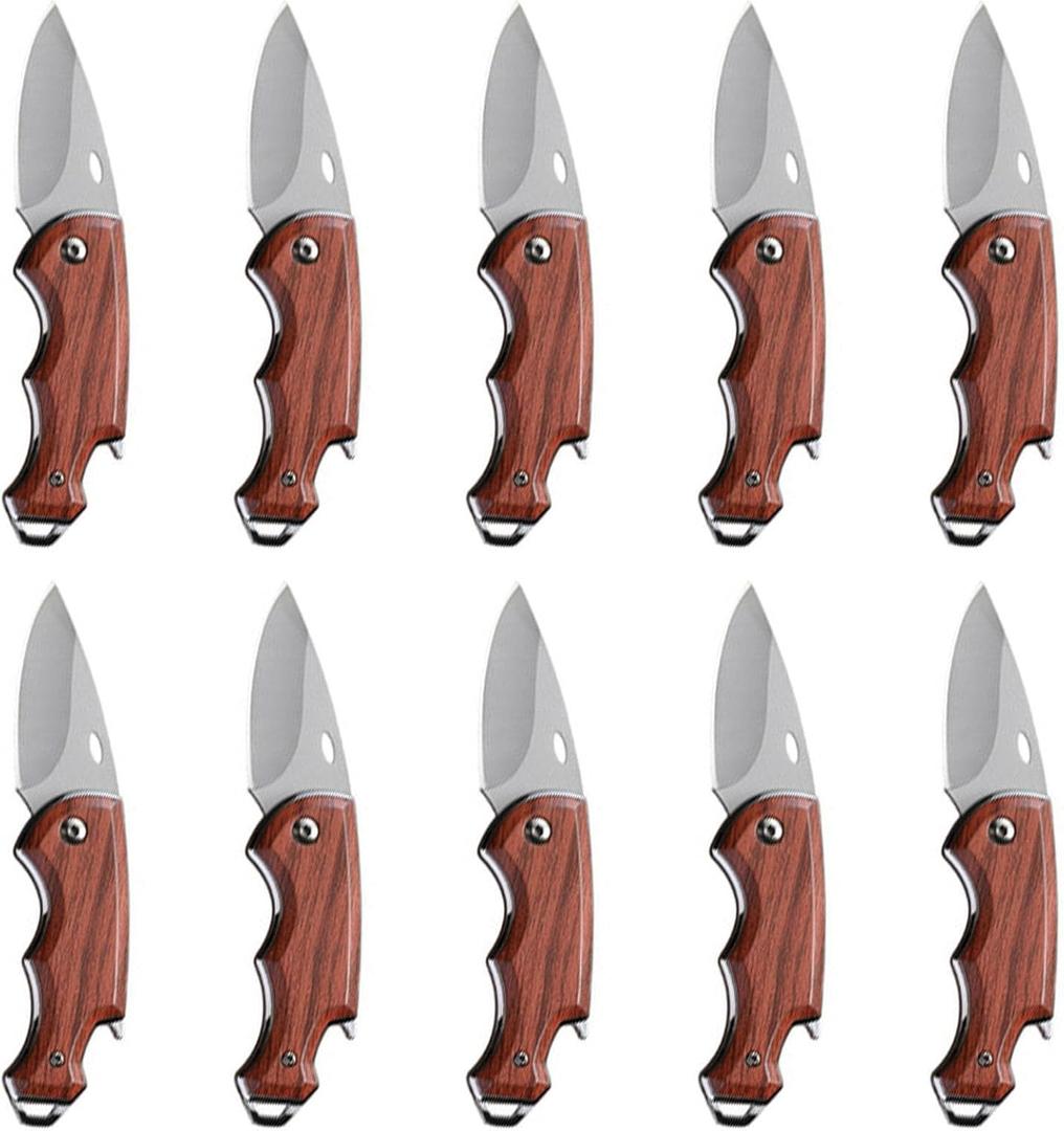 Pocket Knife, Folding Knife 10 Pack, Small EDC Knife, Unique Little Gift Father Mother Man Woman