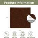 24 * 24in Peel and Stick Carpet Tiles, Self Adhesive Floor Squares with Extra Soft Pad, Easy Installation for Bedroom, Living Room, Office, Rental (10, Brown)