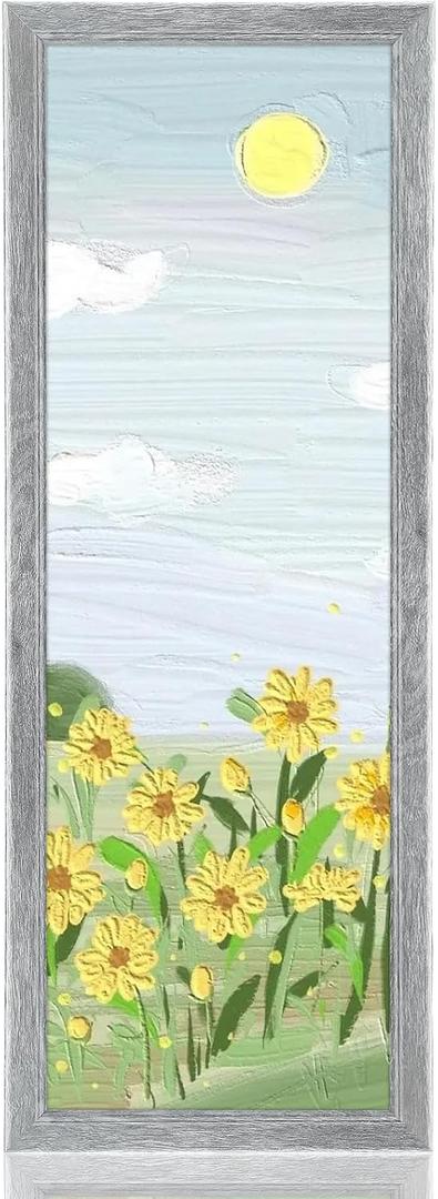 12x36 Wood Frame Gray, Rustic Natural Grey Wooden 36x12in Poster Picture Frame, Distressed 12 x 36inch Woodgrain Gallery Photo Frame with HD Plexiglass, Horizontal Vertical Wall Mounting Display 1pc