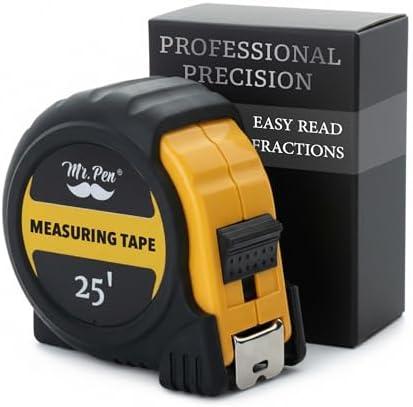 Mr. Pen- Steel Retractable Tape Measure with Fractions, 25-Foot, Easy Read Tape Measure 25 ft