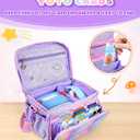 Carrying Case Compatible with Yoto Player 3rd Generation, Accordion Card Holder for 39 Cards, Portable Travel Storage Bag with Shoulder Strap for Audio Speaker & Headphone Accessories(Purple)