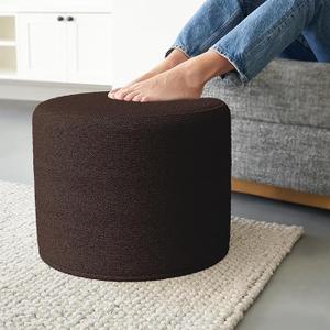 Beautiful Boucle Pouf Ottoman and Foot Rest - Elevate Your Living Room Decor with Lightweight Comfort and Charm - A Modern Foam Stuffed Poof Perfect to Rest Your Feet, size 16,5"L×11,5"W inches, Brown