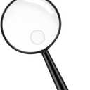 Feosky Handheld Reading Magnifier, 10X Magnifier, 90mm Shatterproof Lens, Adults Close Work Non-Slip Handle for Seniors Reading and Nature Exploration(Black)