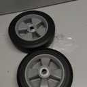 GICOOL 8" x 2" Flat-Free Solid Rubber Tire and Wheel with Ball Bearings and 5/8" Axle Bore Hole, 2" Offset Hub, For Hand Truck Dolly Trolley Garden Wagon Cart Generator Replacement Tire, 2 Pack