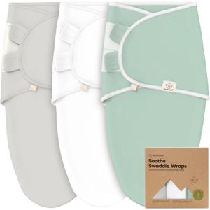 KeaBabies 3-Pack Organic Baby Swaddle Sleep Sacks - Newborn Swaddle Sack, Ergonomic Baby Swaddles 0-3 Months (Sage)