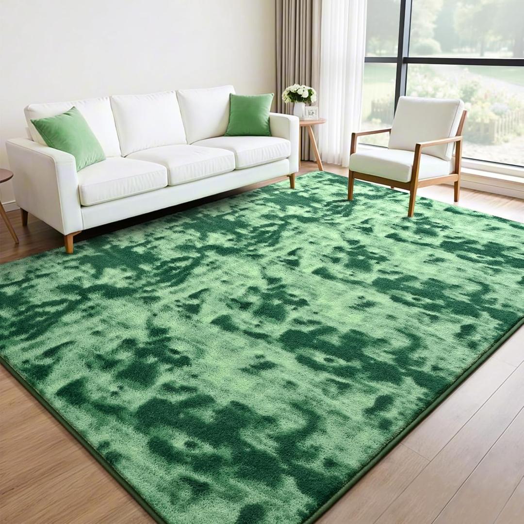 FlyDOIT Large Area Rugs for Living Room Bedroom, 7x10 Ft Tie-Dyed Green Ultra Soft Comfy Thickened Memory-Foam Indoor Carpets, Cozy Modern Floor Rug for Boys Girls Playroom Dorm Nursery Home Décor FlyDOIT Large Area Rugs for Living Room Bedroom, 7x10 Ft Tie-Dyed Green Ultra Soft Comfy Thickened Memory-Foam Indoor Carpets, Cozy Modern Floor Rug for Boys Girls Playroom Dorm Nursery Home Décor
