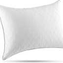 JOLLYVOGUE Single Pillow King Size, Bed Pillow for Side, Back, and Stomach Sleepers, Down Alternative Filled Pillows, Luxury Hotel Quality and Machine Washable, 38" x 20", 1 Pack